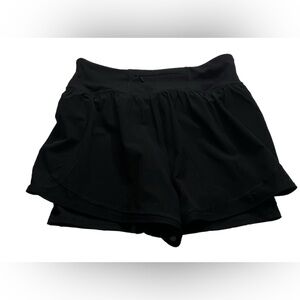 Spanx Get Moving Shorts Black Large Workout Gym Golf 2 In 1 Lined 5” 50197R NWOT
